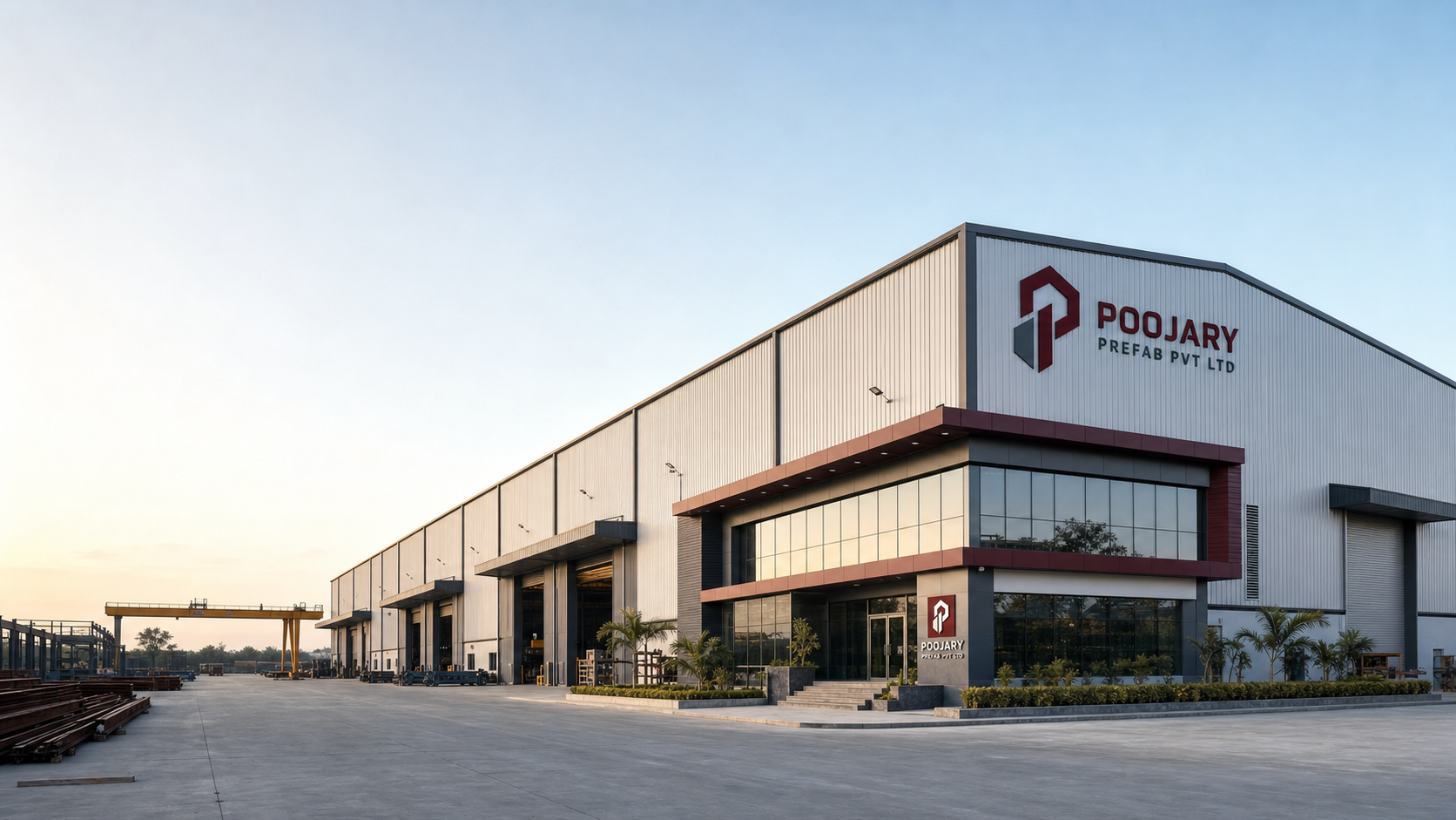Poojary Prefab facility — PEB structures and prefab buildings